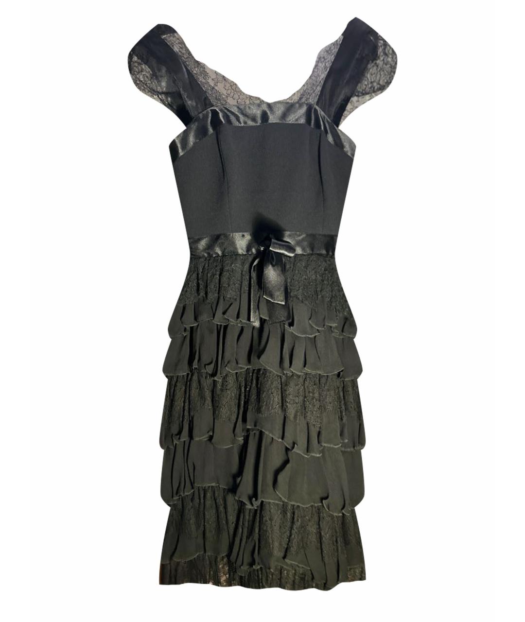 OSCAR DE LA RENTA Черное креповое коктейльное платье, фото 1