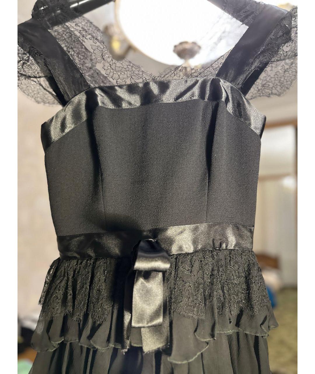 OSCAR DE LA RENTA Черное креповое коктейльное платье, фото 4