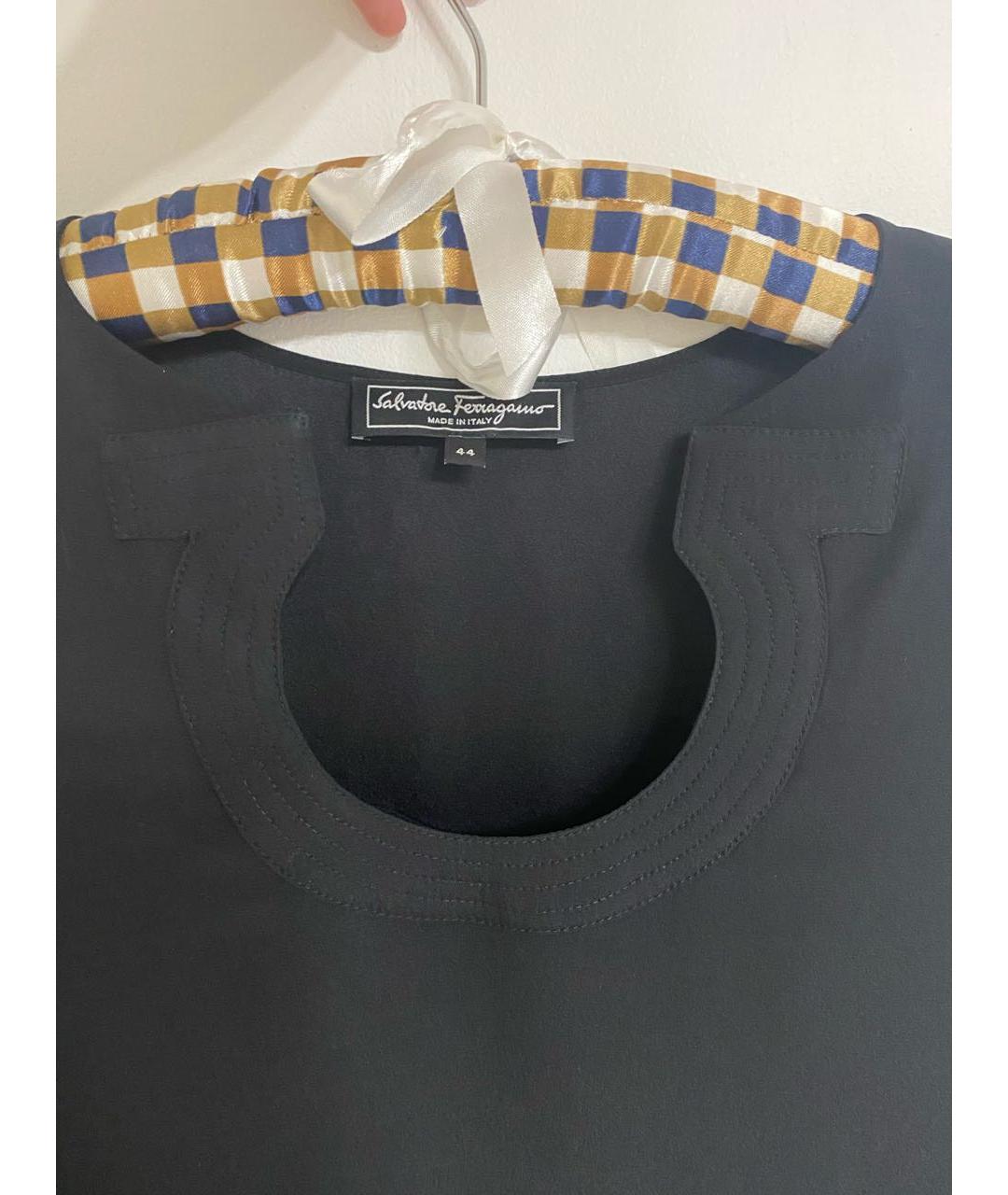 FERRAGAMO Черное шелковое коктейльное платье, фото 2