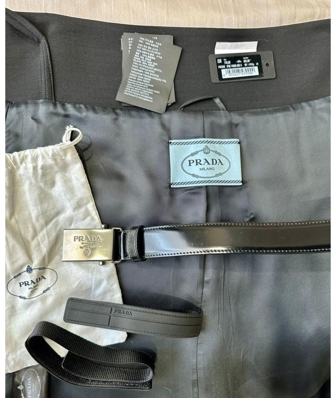 PRADA Черное шерстяное повседневное платье, фото 4