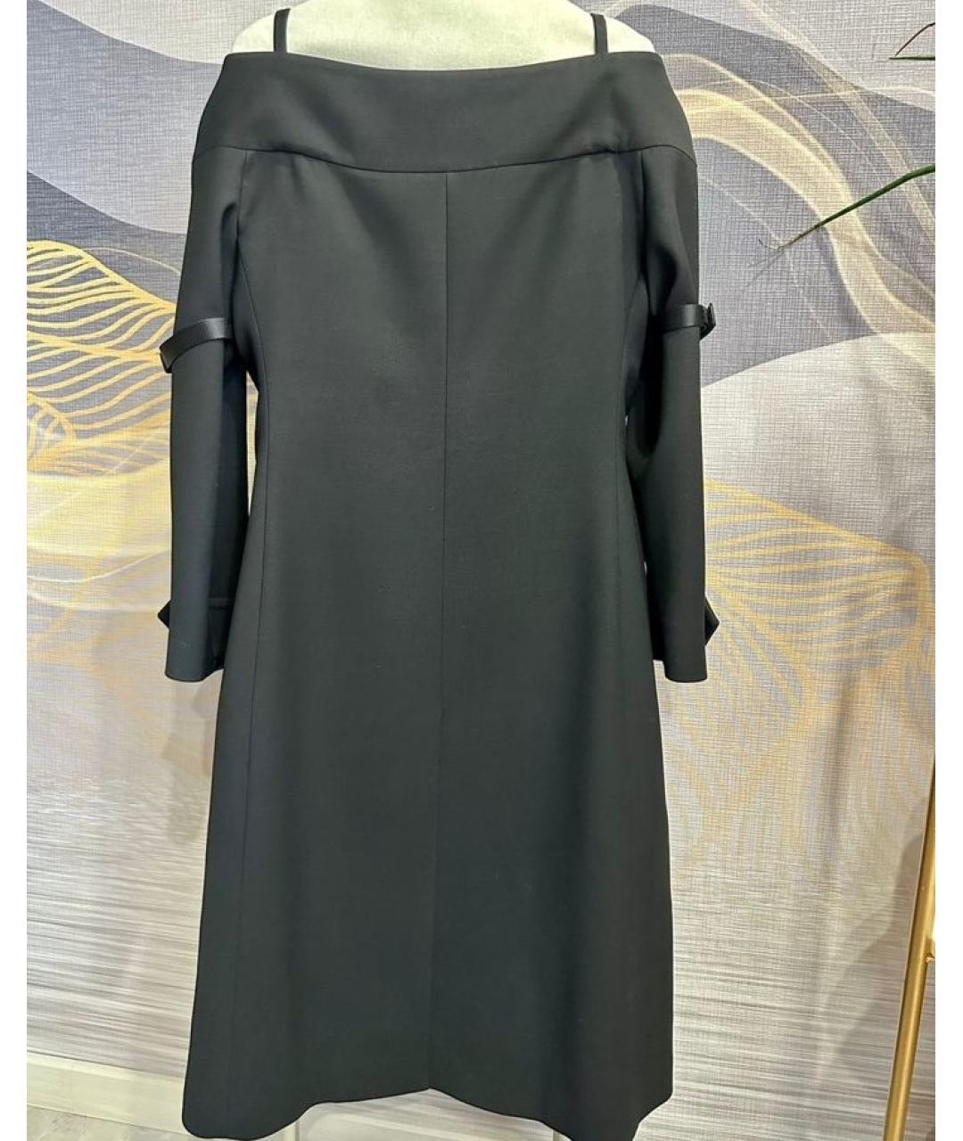 PRADA Черное шерстяное повседневное платье, фото 3