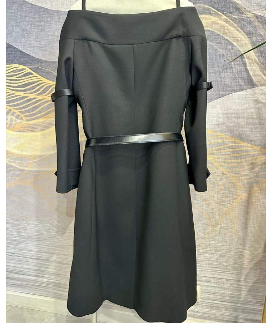 PRADA Черное шерстяное повседневное платье, фото 2