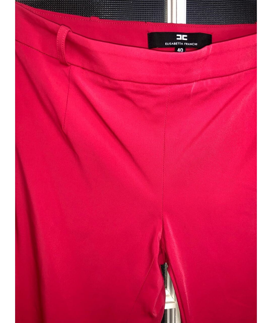ELISABETTA FRANCHI Красные полиамидовые брюки узкие, фото 4