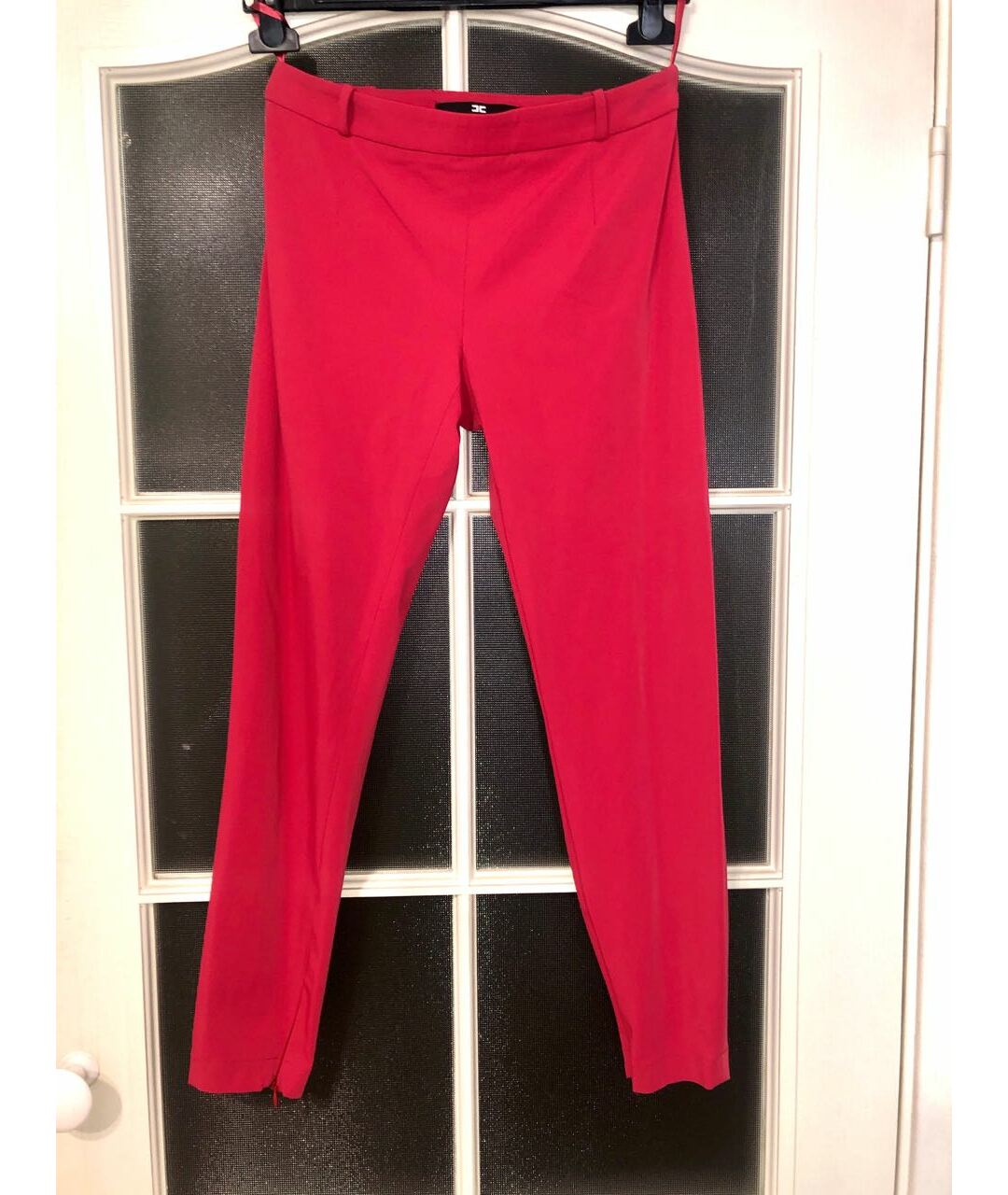 ELISABETTA FRANCHI Красные полиамидовые брюки узкие, фото 6