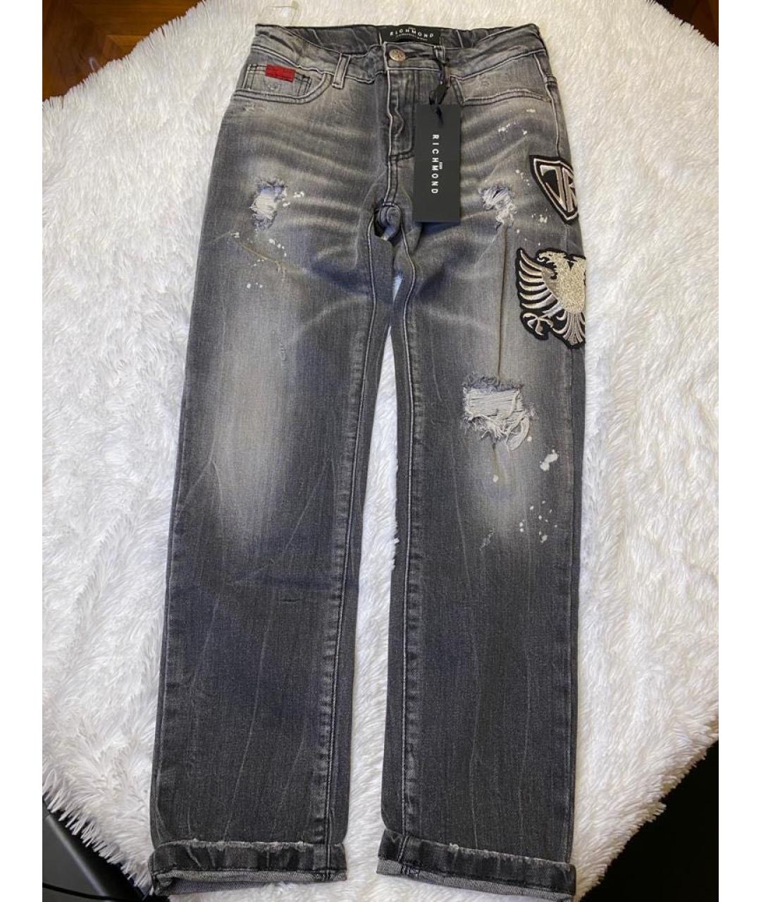 JOHN RICHMOND Серые хлопковые детские джинсы, фото 2