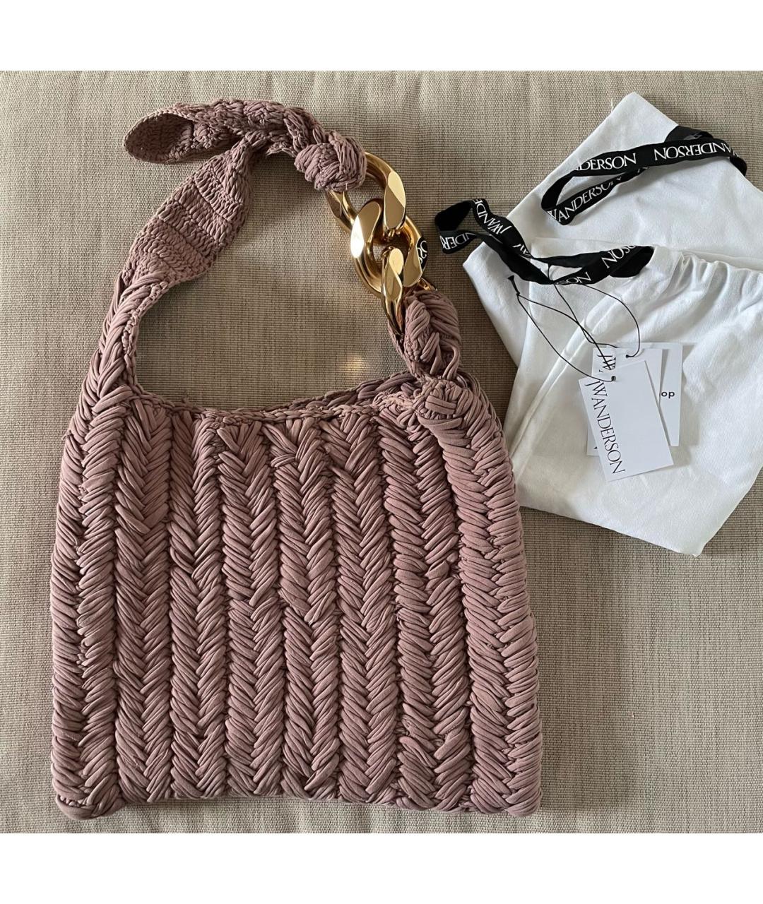 J.W.ANDERSON Розовая хлопковая сумка с короткими ручками, фото 5