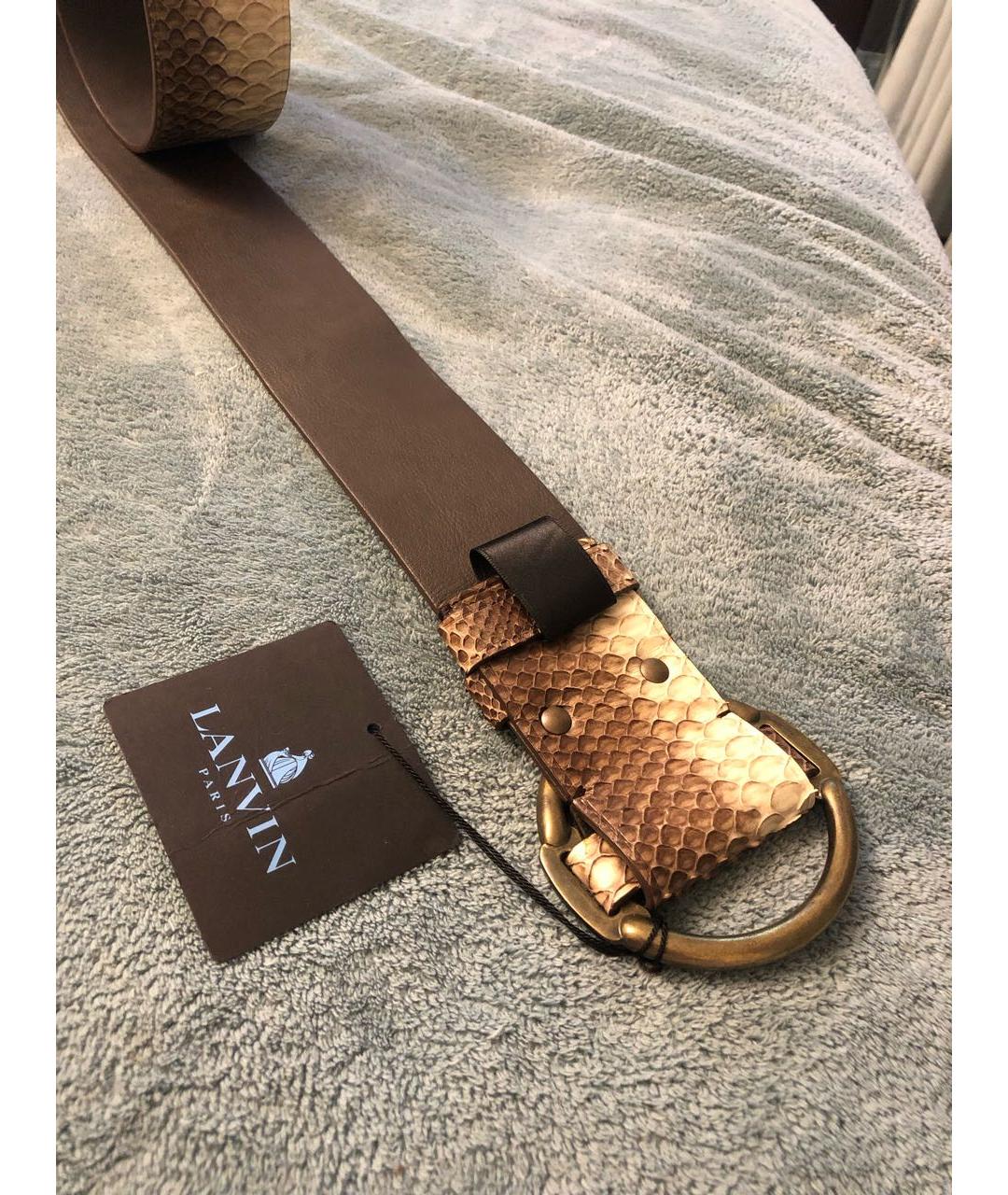 LANVIN Бежевый ремень из экзотической кожи, фото 2