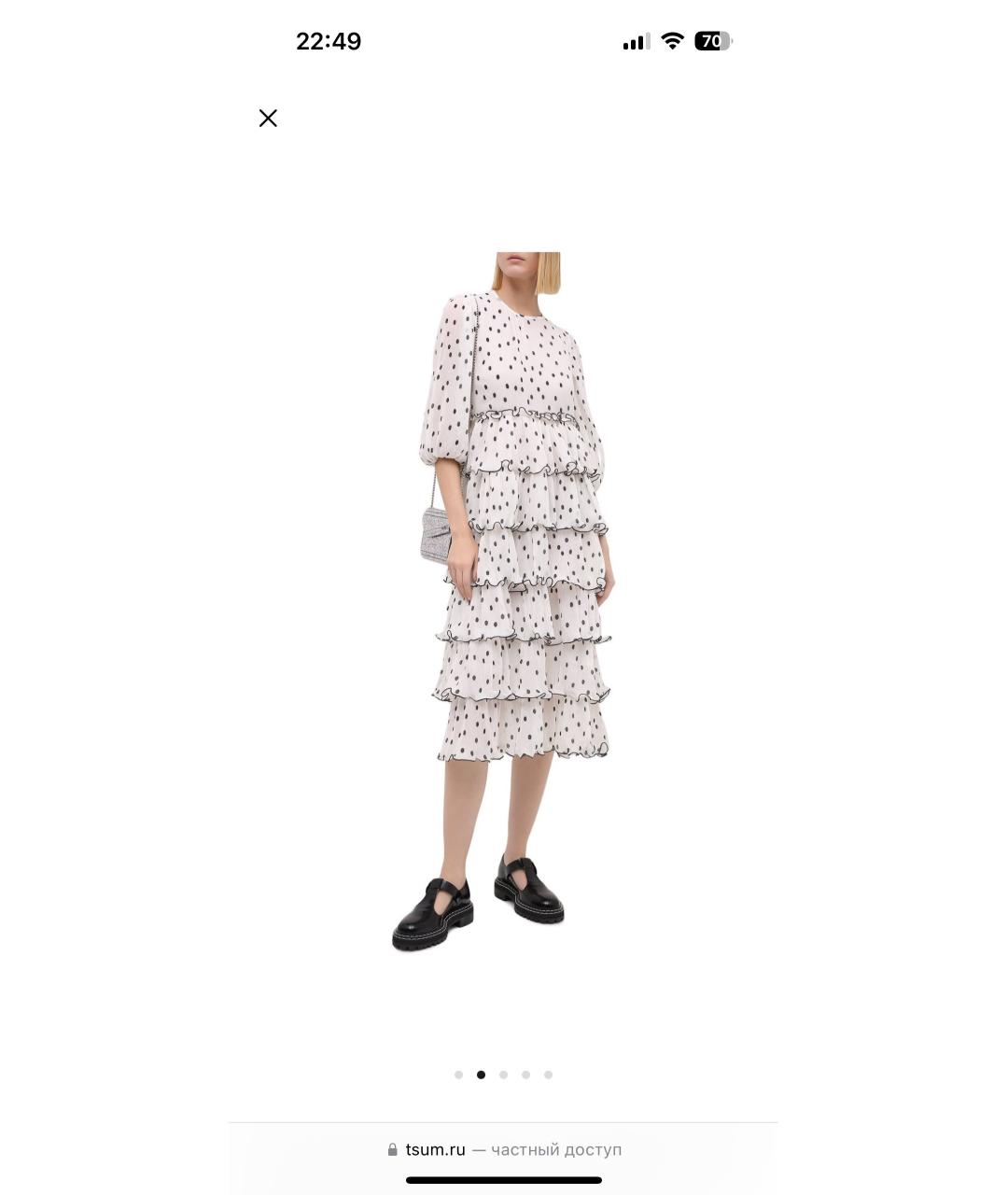 GANNI Белое полиэстеровое платье, фото 2