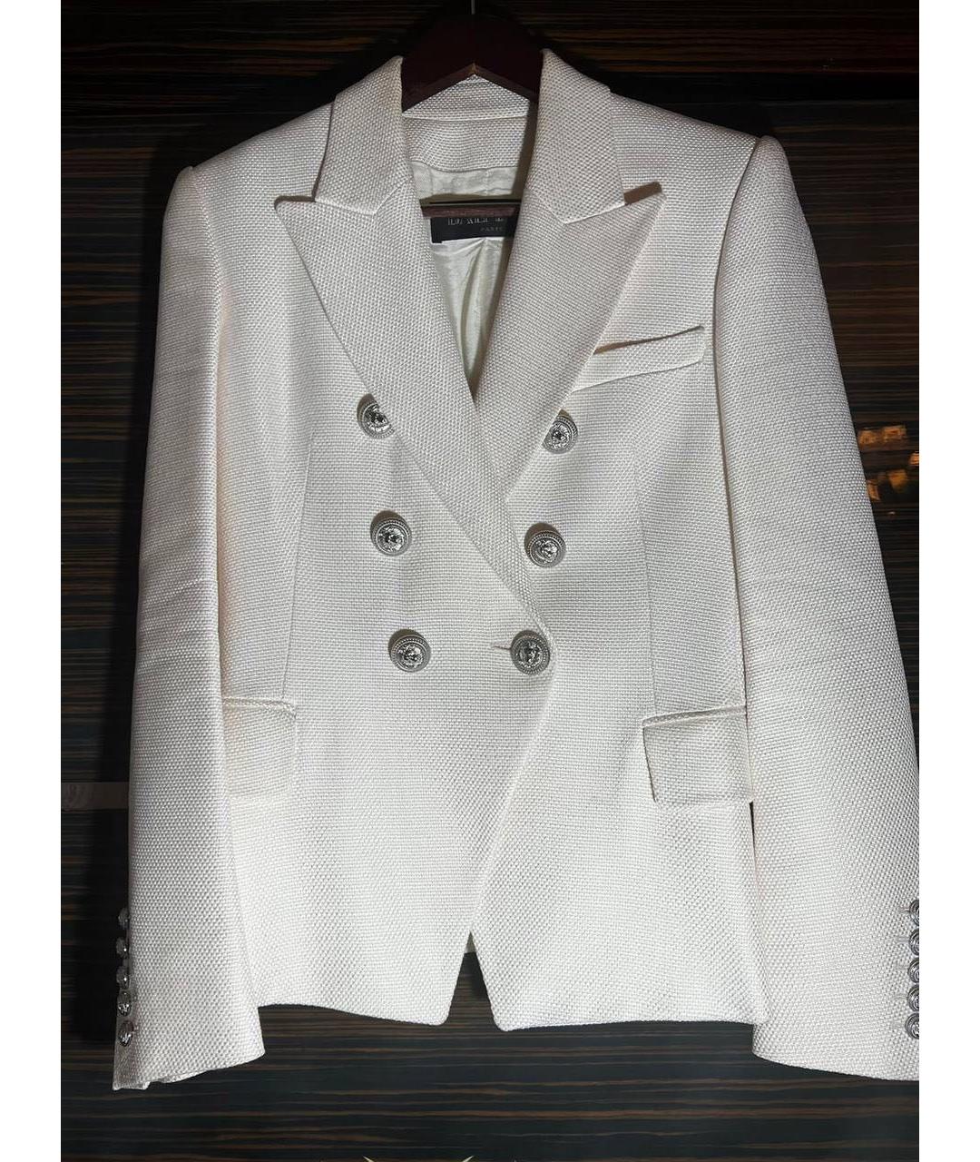 BALMAIN Белый вискозный жакет/пиджак, фото 3