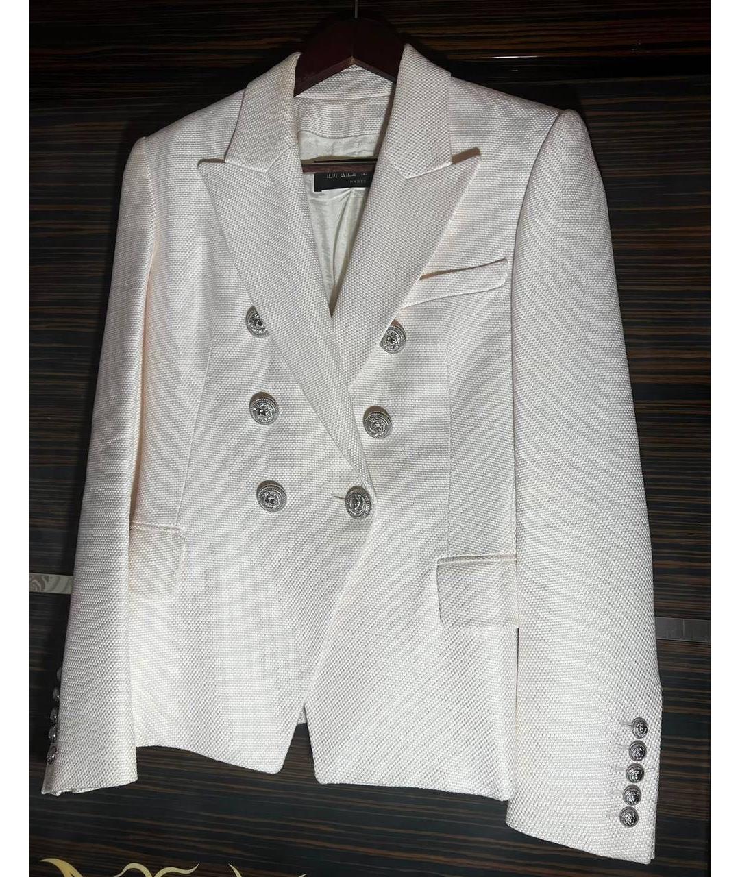 BALMAIN Белый вискозный жакет/пиджак, фото 4