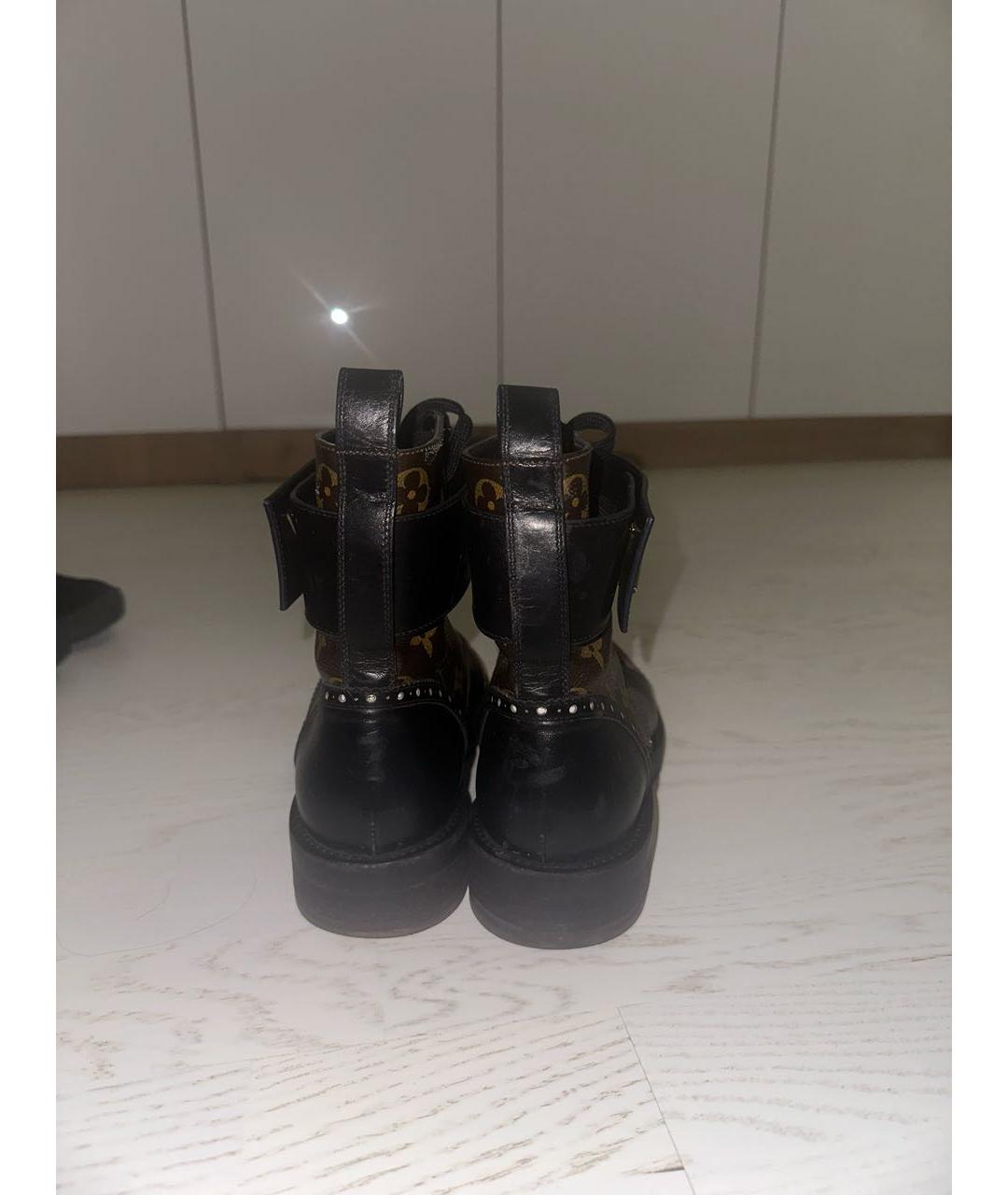 LOUIS VUITTON PRE-OWNED Черные кожаные ботинки, фото 4