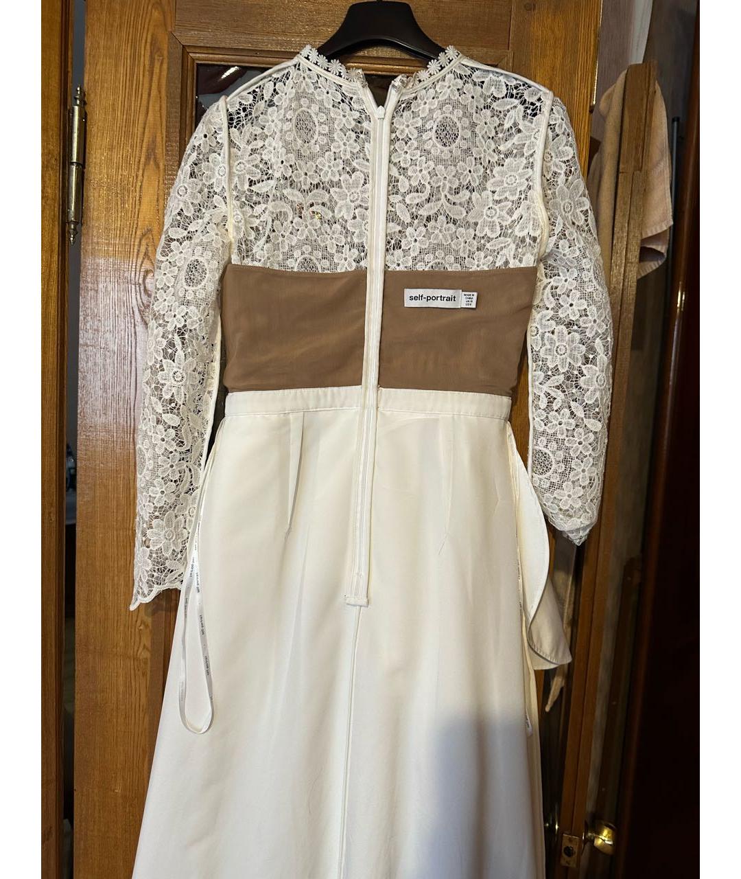 SELF-PORTRAIT Белое полиэстеровое коктейльное платье, фото 3