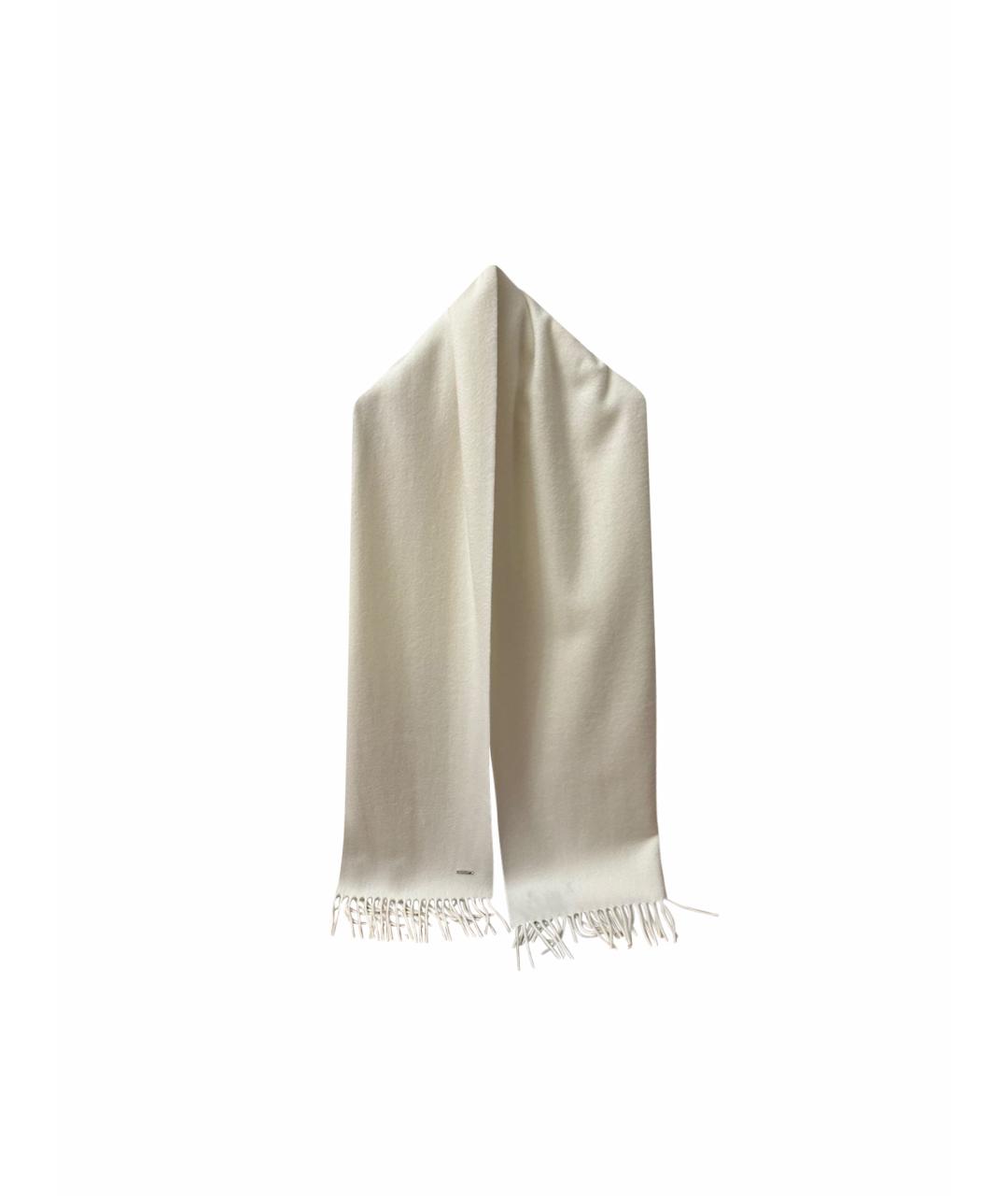 LORO PIANA Белый кашемировый шарф, фото 1
