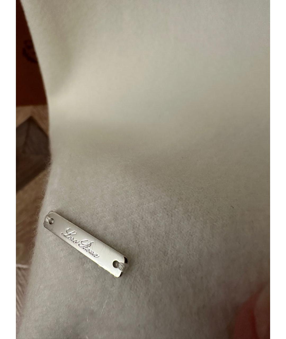 LORO PIANA Белый кашемировый шарф, фото 5