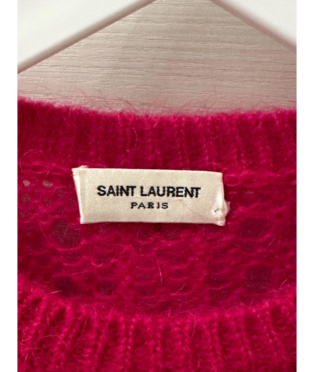 SAINT LAURENT Розовый шерстяной джемпер / свитер, фото 3
