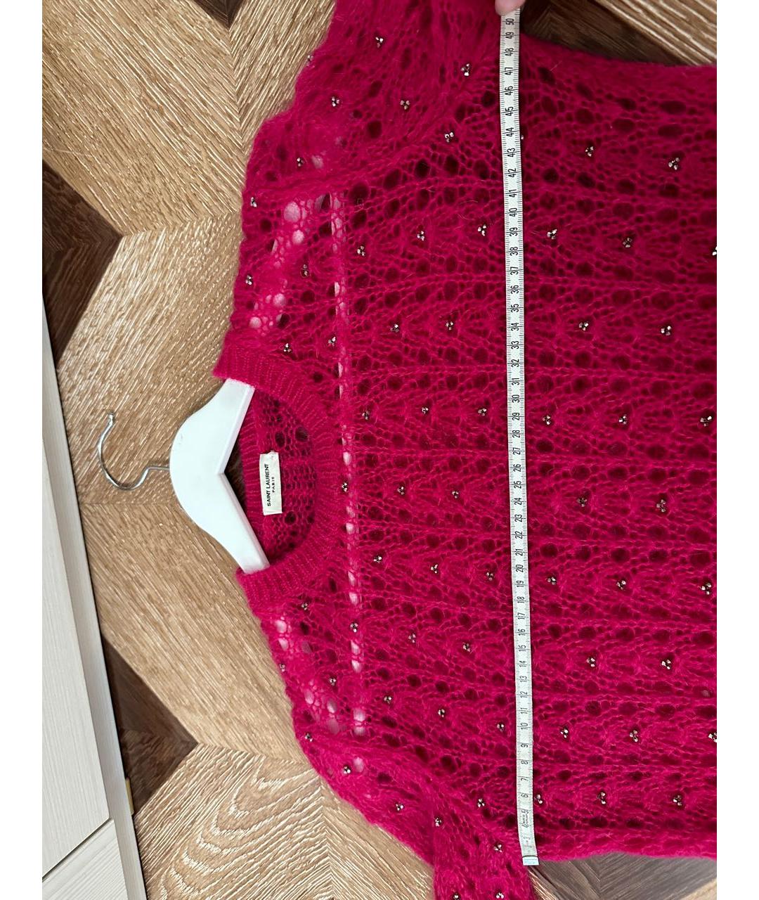 SAINT LAURENT Розовый шерстяной джемпер / свитер, фото 5