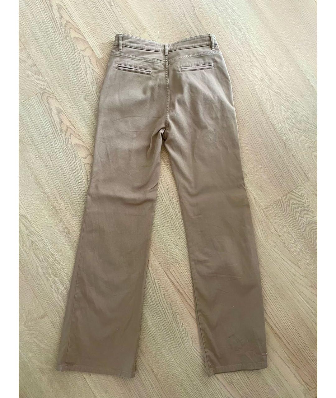 'S MAX MARA Бежевые хлопко-эластановые прямые джинсы, фото 2