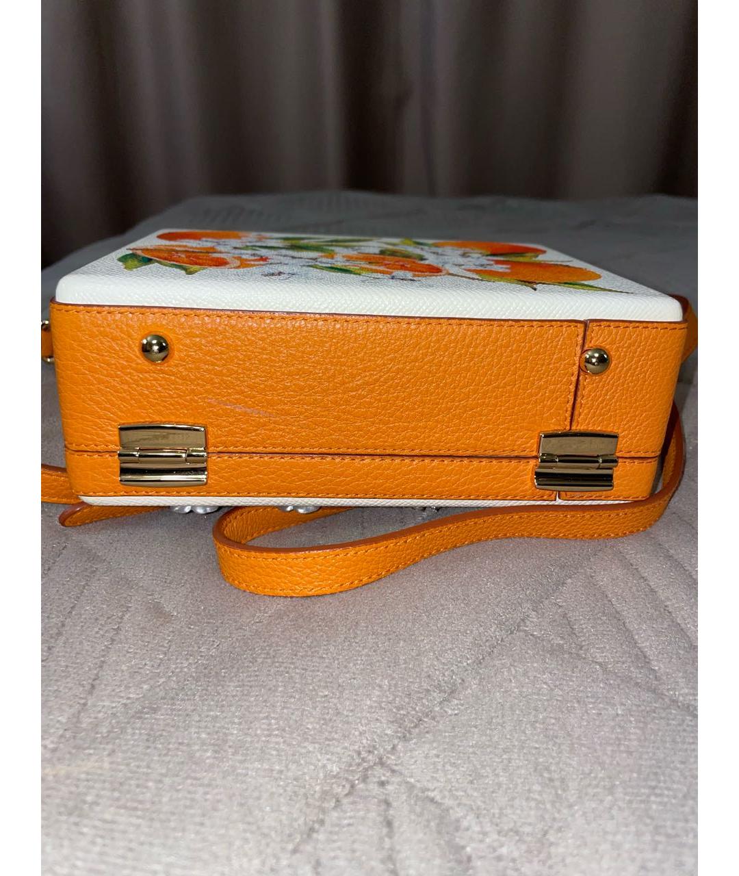 DOLCE&GABBANA Оранжевая кожаная сумка тоут, фото 3