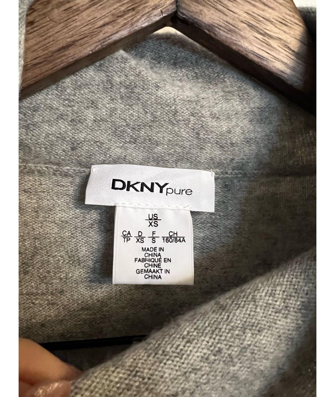 DKNY PURE Серый кашемировый джемпер / свитер, фото 3
