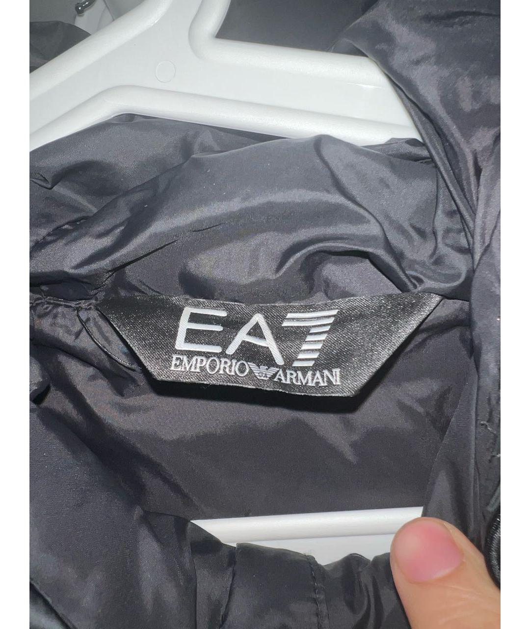 EA7 Черный полиэстеровый пуховик, фото 3