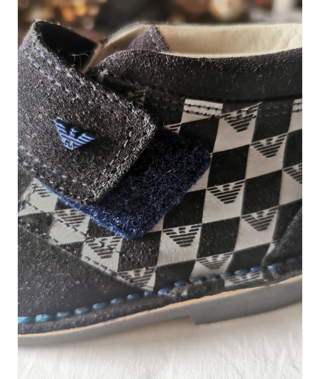 EMPORIO ARMANI KIDS Темно-синие замшевые ботинки, фото 5