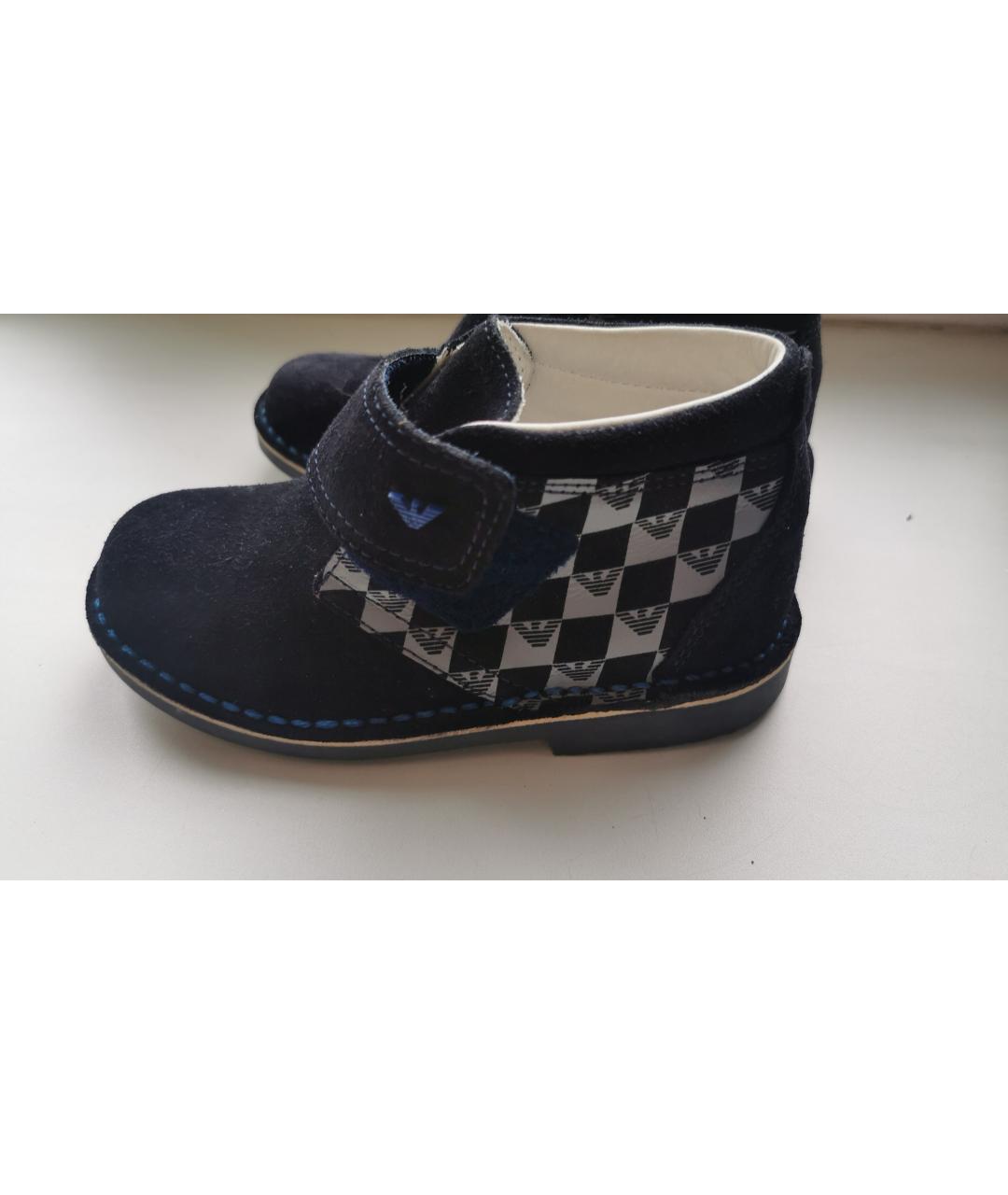 EMPORIO ARMANI KIDS Темно-синие замшевые ботинки, фото 6