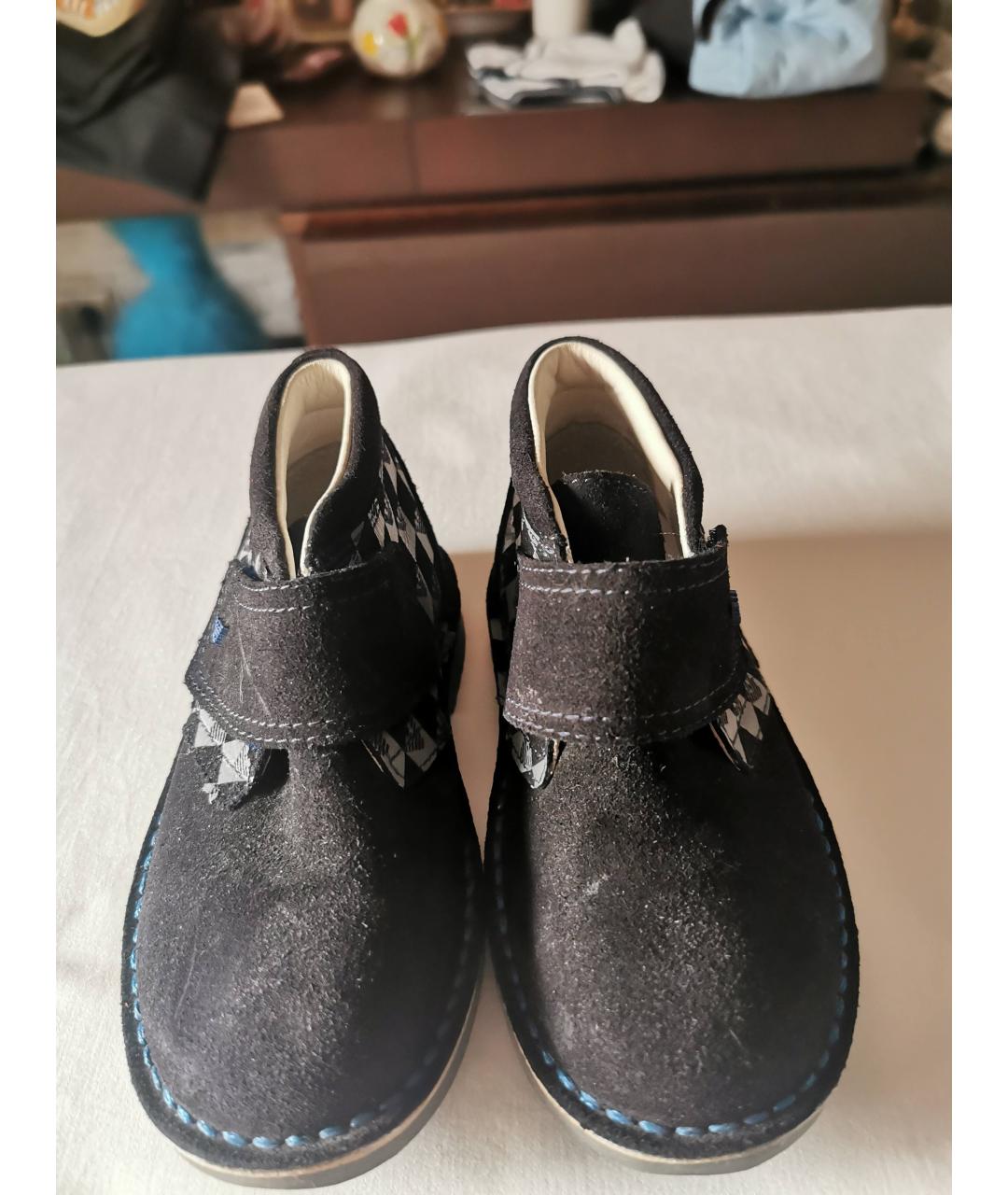 EMPORIO ARMANI KIDS Темно-синие замшевые ботинки, фото 2
