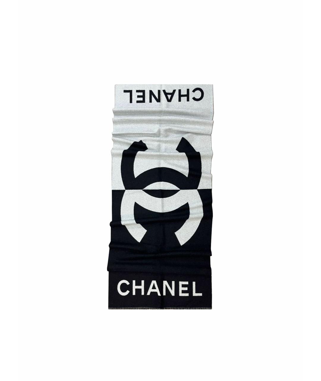 CHANEL Черный кашемировый шарф, фото 1