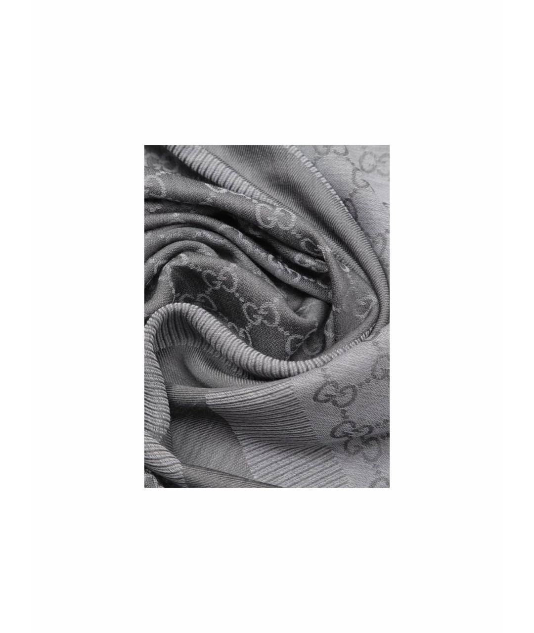 GUCCI Серый кашемировый платок, фото 1