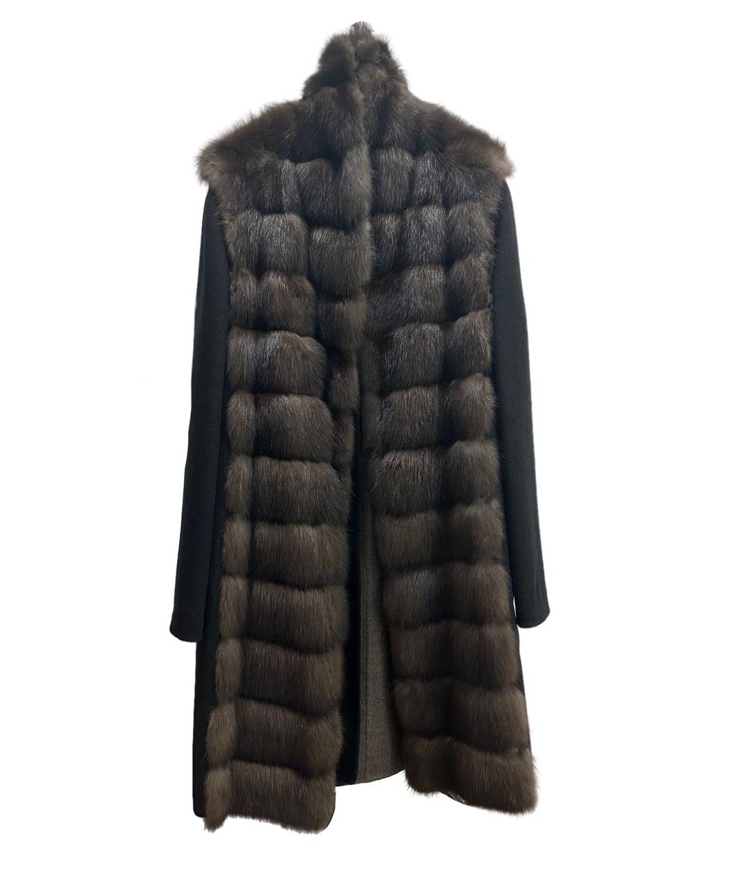 MANZONI 24 Черное кашемировое пальто, фото 7
