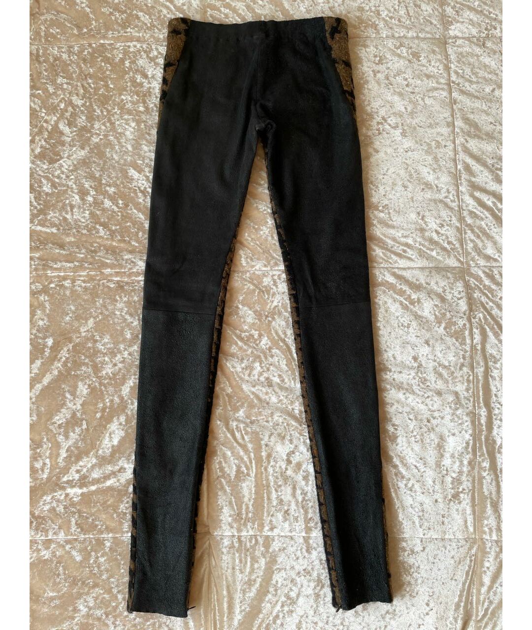 HAIDER ACKERMANN Коричневые кожаные брюки узкие, фото 2