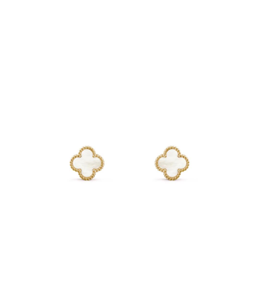 VAN CLEEF & ARPELS Белые серьги из желтого золота, фото 1