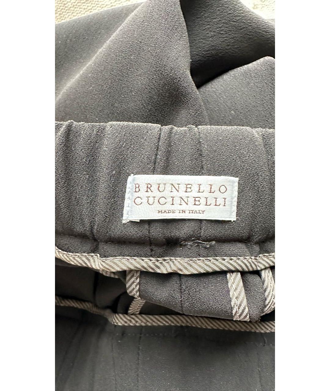 BRUNELLO CUCINELLI Черные ацетатные брюки узкие, фото 3