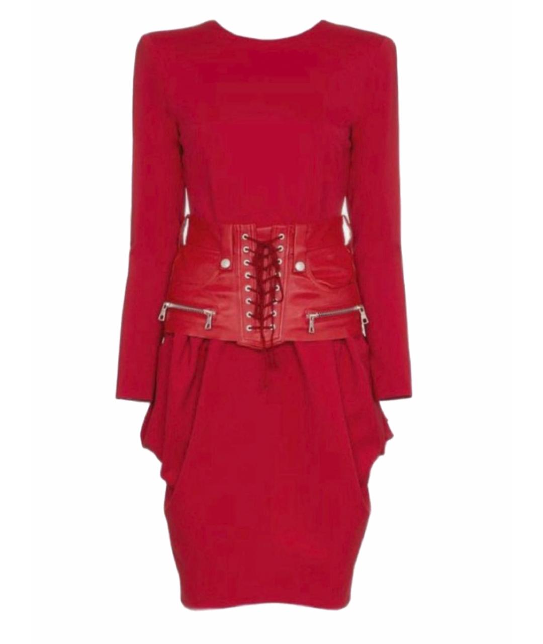 UNRAVEL PROJECT Красное коктейльное платье, фото 1