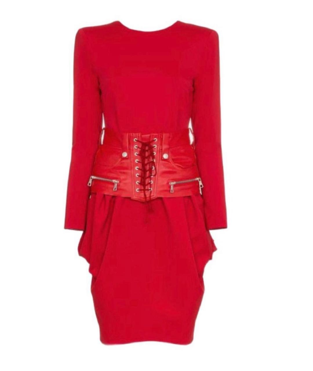 UNRAVEL PROJECT Красное коктейльное платье, фото 8
