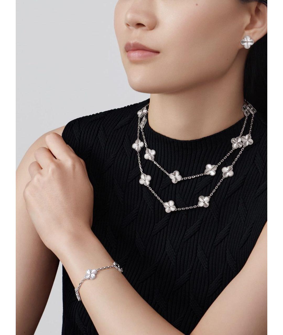 VAN CLEEF & ARPELS Серебряные серьги из белого золота, фото 3