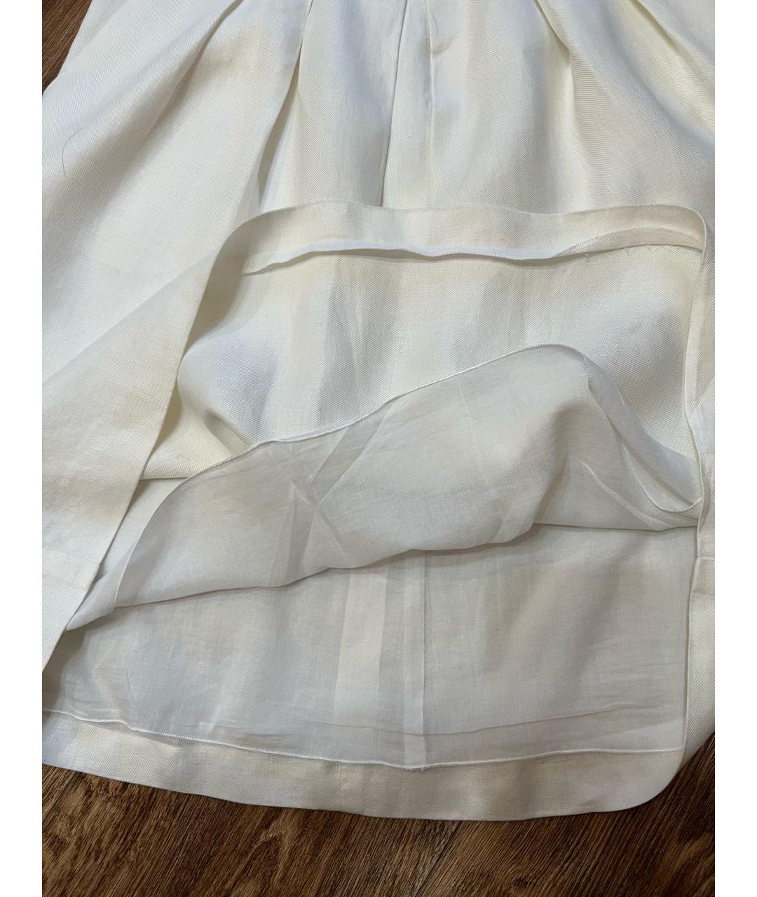 ARMANI COLLEZIONI Белая льняная юбка миди, фото 6