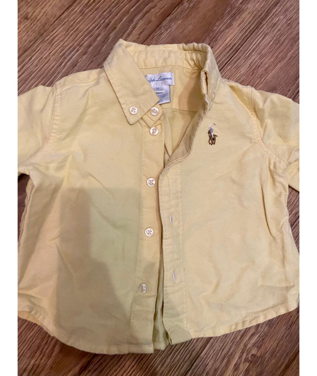 RALPH LAUREN Желтая хлопковая детская рубашка, фото 2