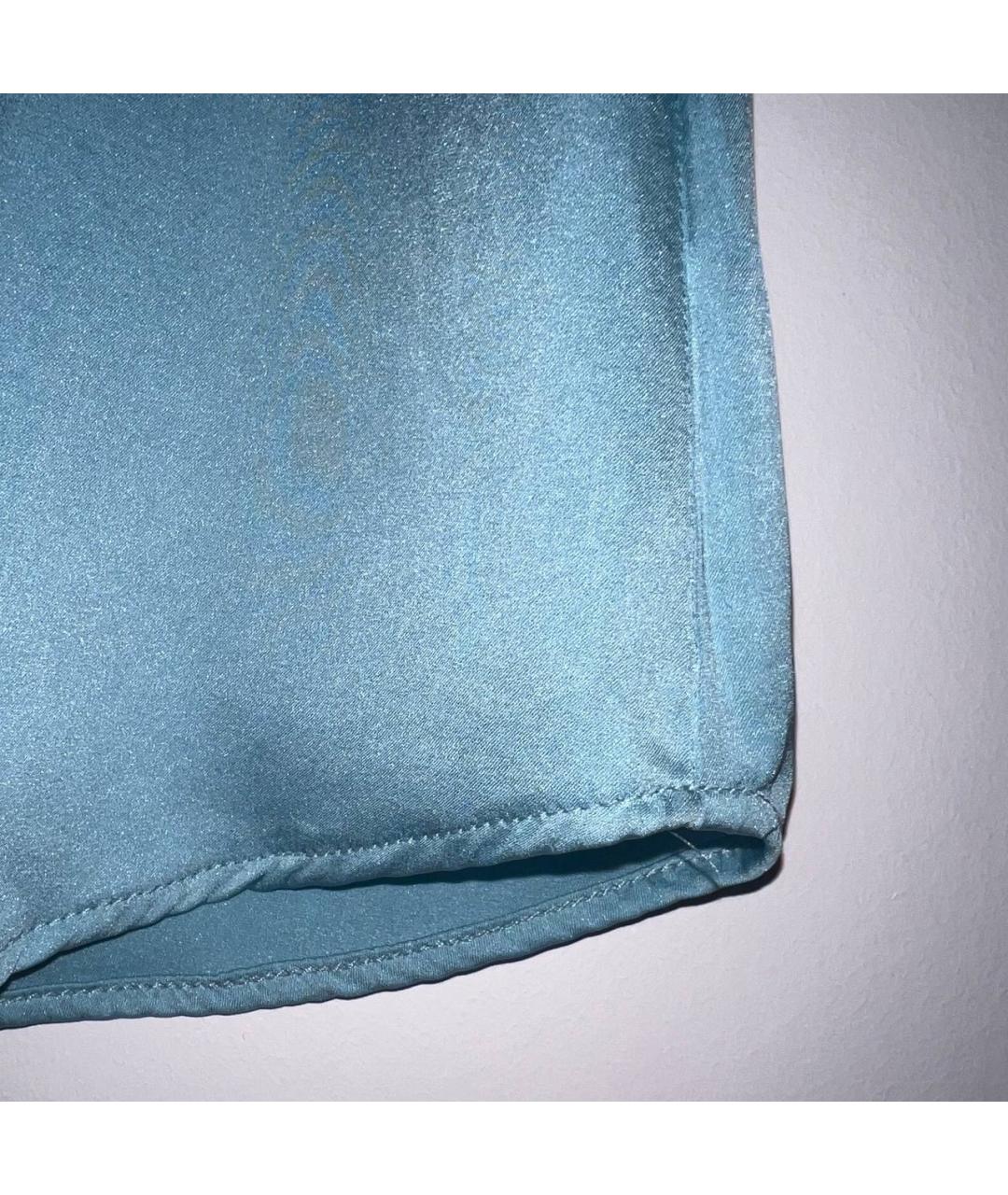 LAMBERTO LOSANI Голубая шелковая блузы, фото 6