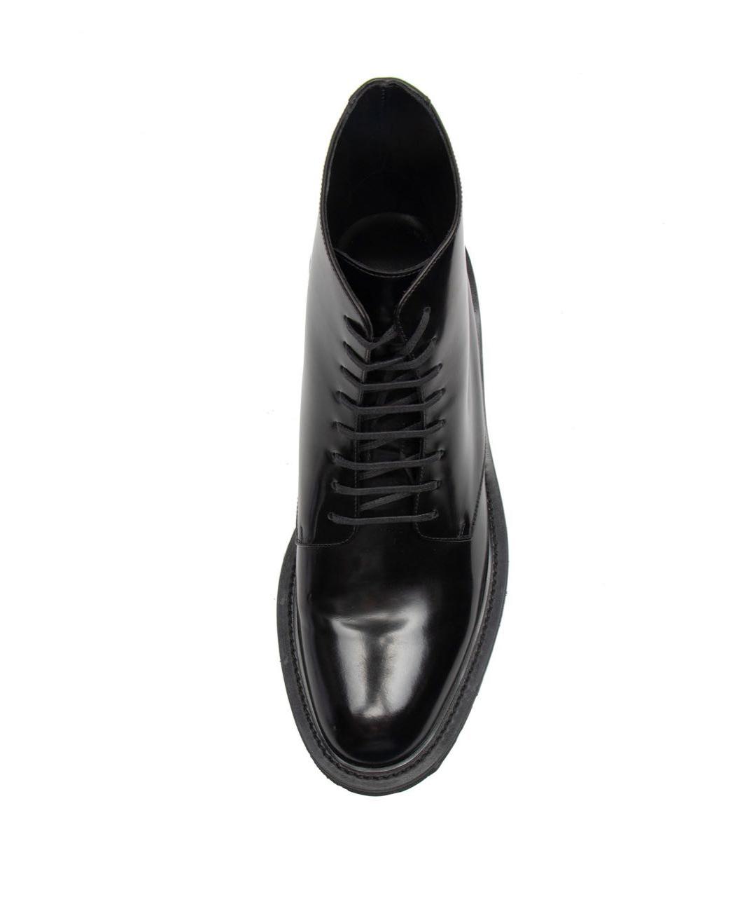 SAINT LAURENT Черные кожаные высокие ботинки, фото 2