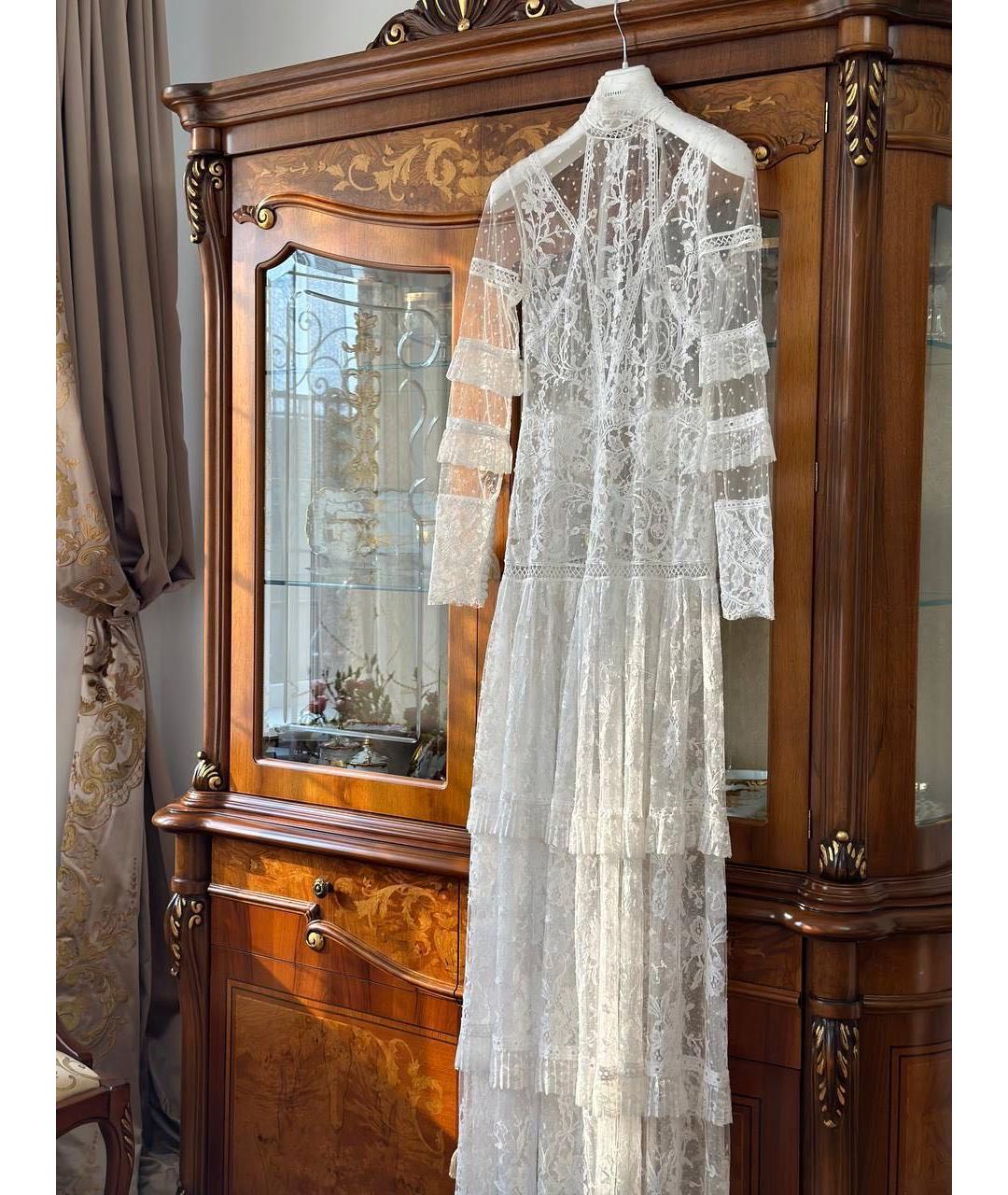 COSTARELLOS Белое кружевное свадебное платье, фото 3