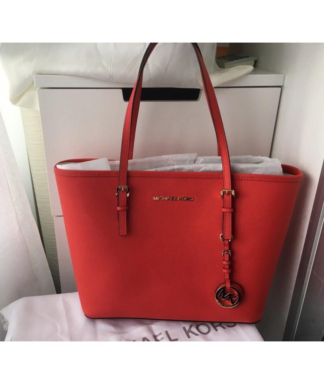 MICHAEL KORS Красная кожаная сумка тоут, фото 2