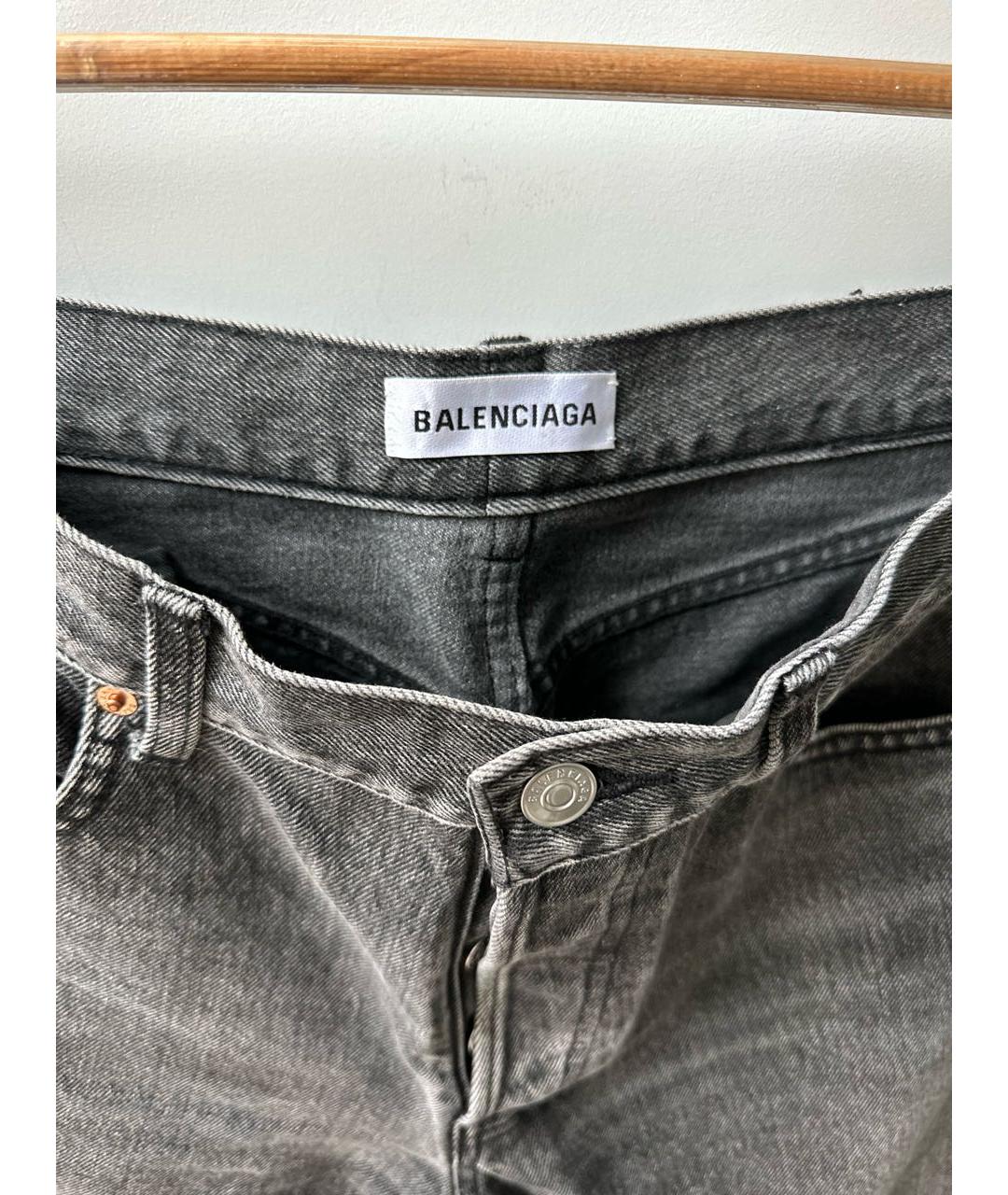 BALENCIAGA Серые хлопковые прямые джинсы, фото 3