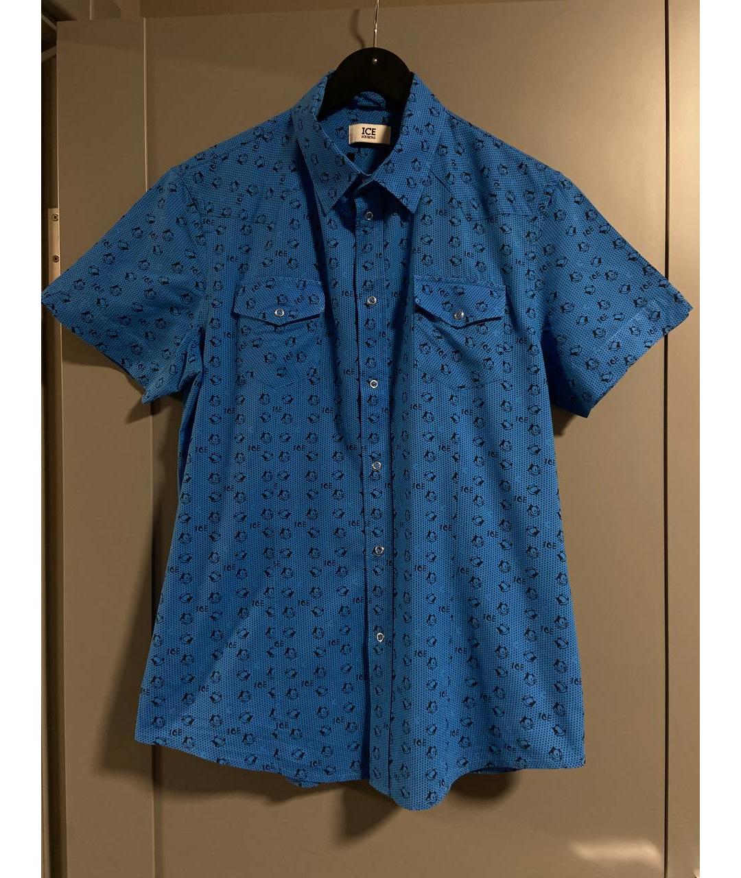 ICEBERG Голубая хлопковая кэжуал рубашка, фото 6