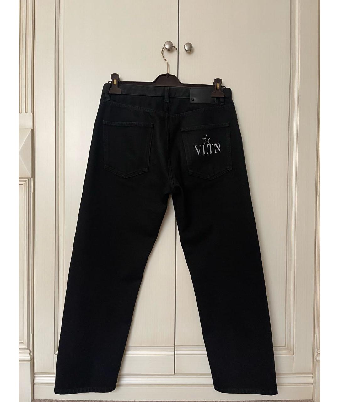 VALENTINO Черные хлопковые прямые джинсы, фото 2