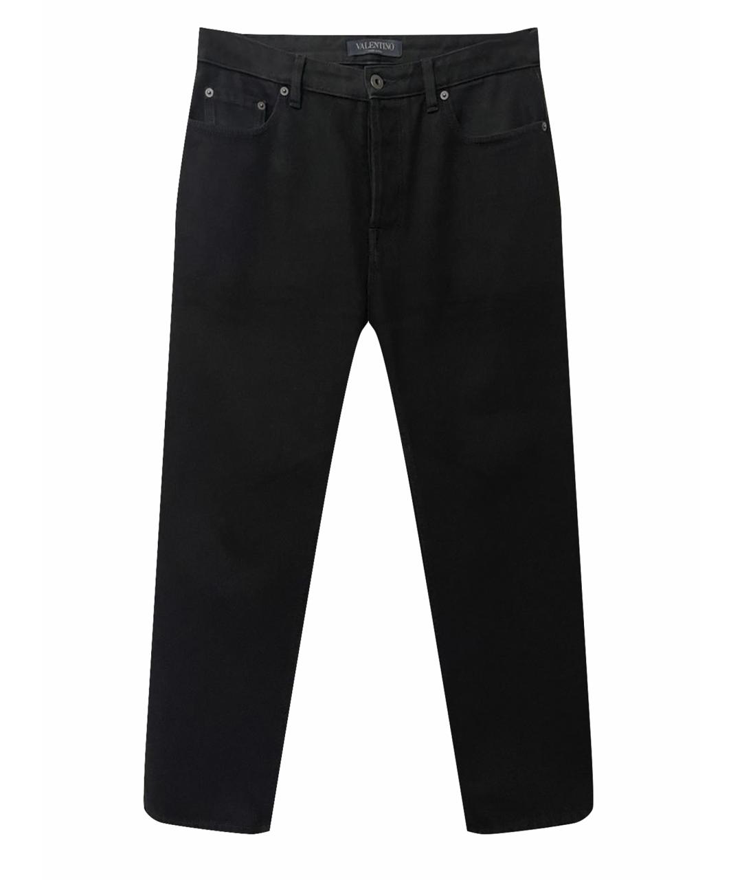 VALENTINO Черные хлопковые прямые джинсы, фото 1