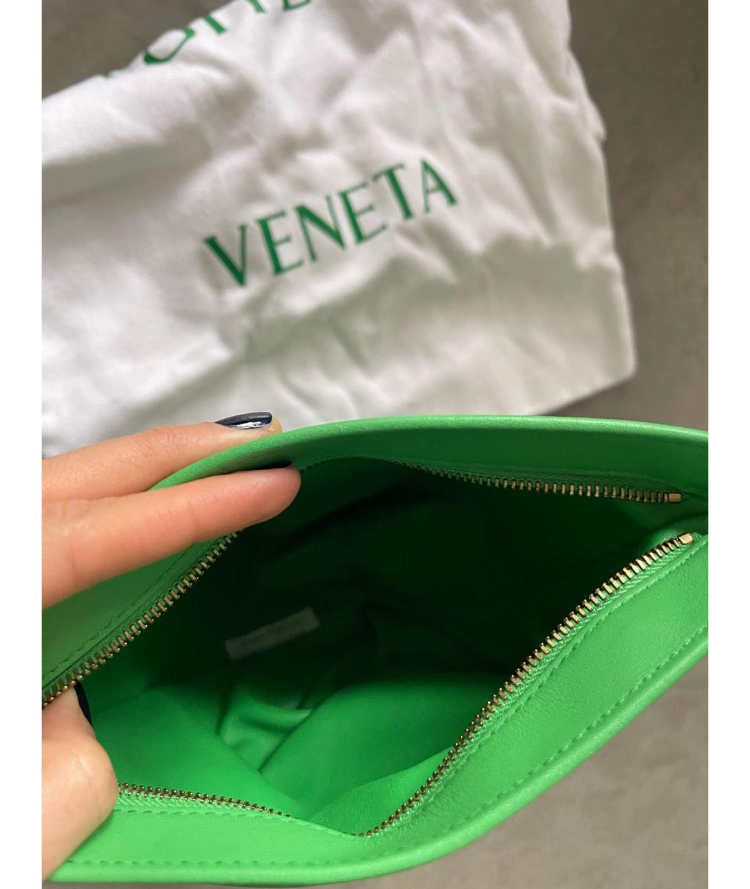 BOTTEGA VENETA Зеленая кожаная сумка с короткими ручками, фото 2