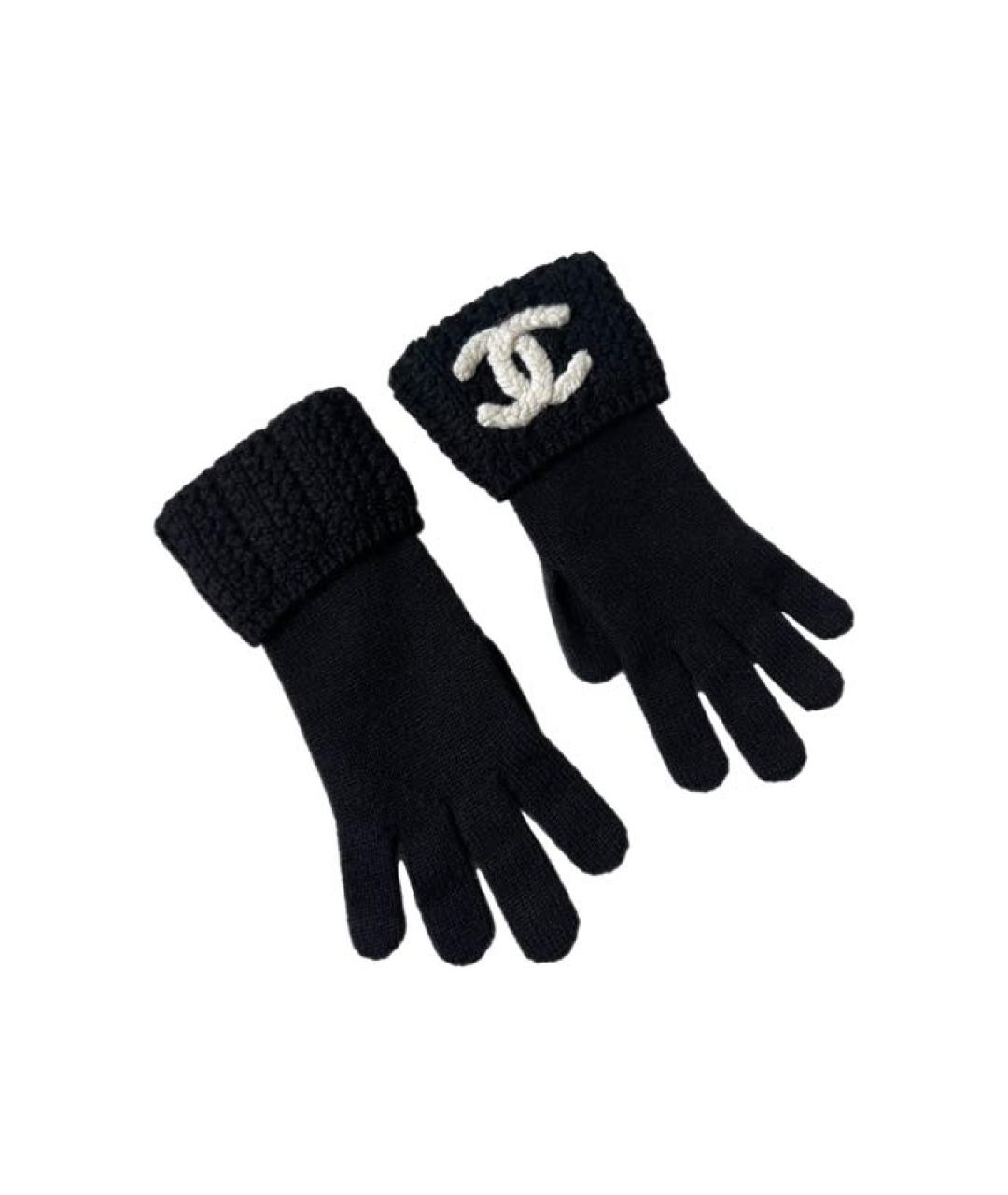 CHANEL Черные кашемировые перчатки, фото 1