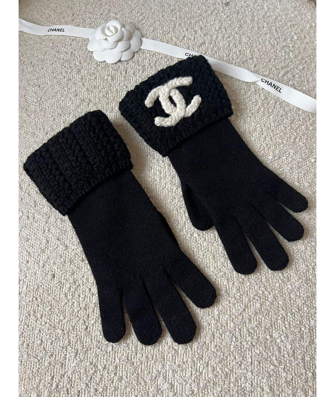 CHANEL Черные кашемировые перчатки, фото 2