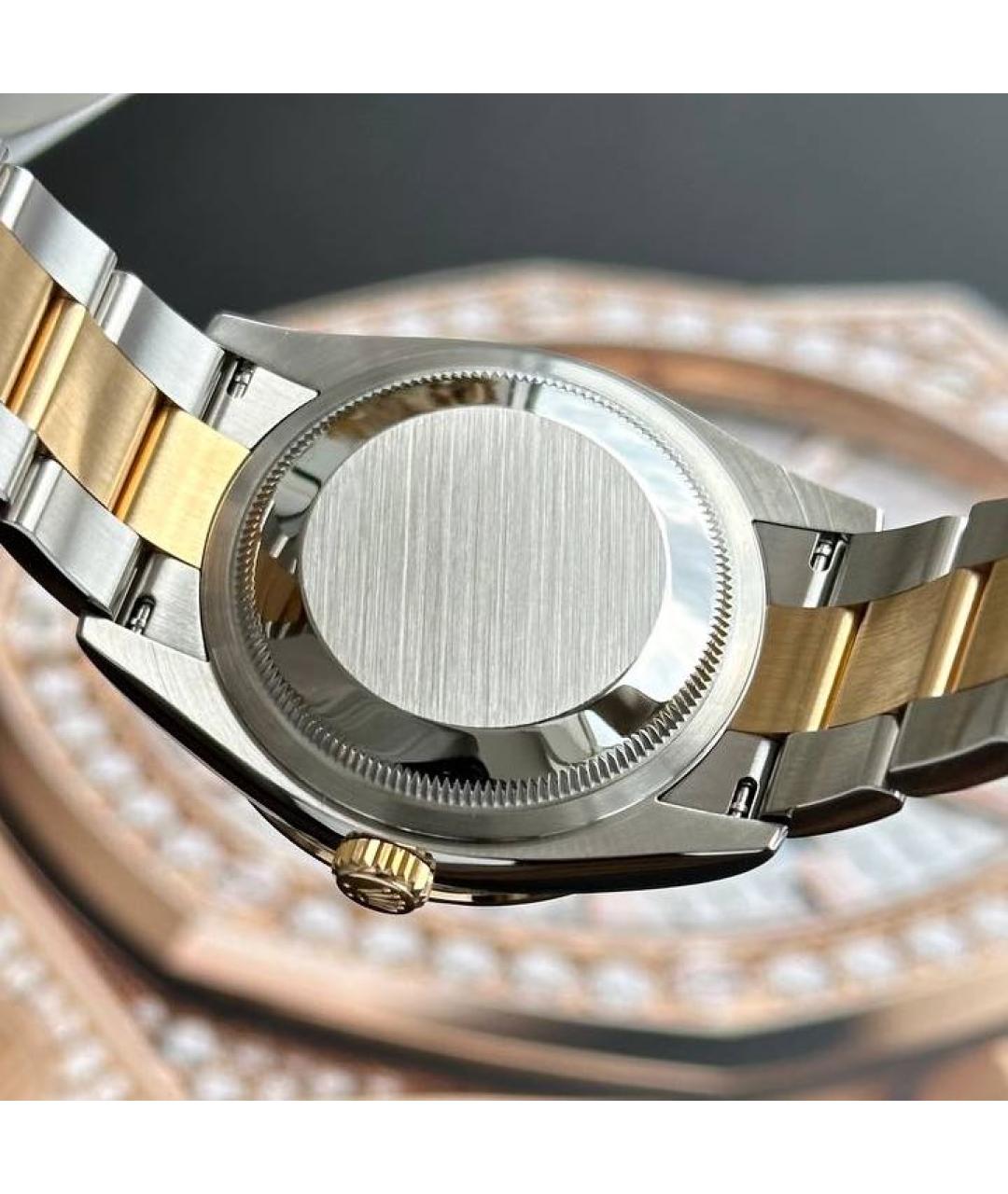 ROLEX Белые часы из желтого золота, фото 3